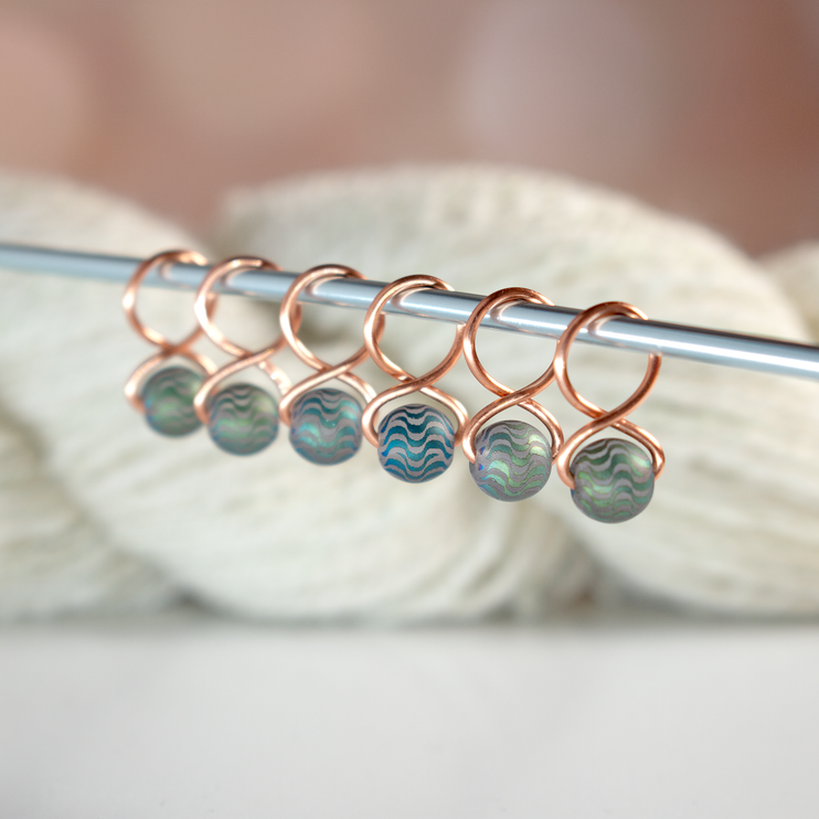Medium Snag-free Stitch Markers : Copper