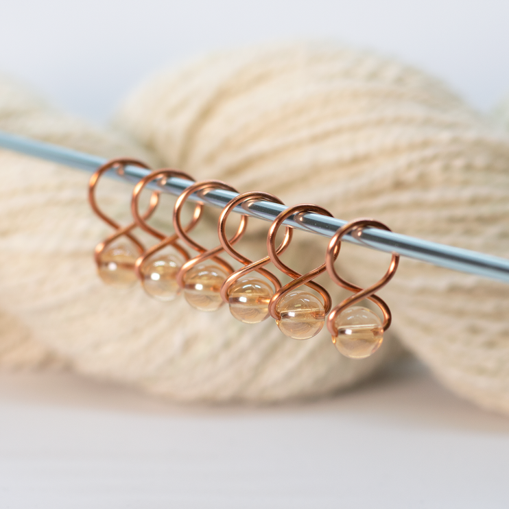 Medium Snag-free Stitch Markers : Copper