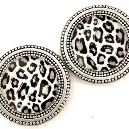 Snow Leopard Print Magnet Button Pin Set