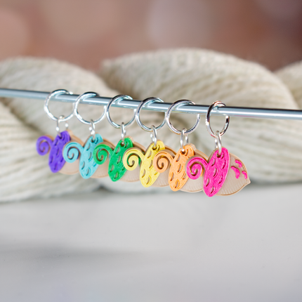 Set of 6 Stitch Markers : Whimsical Acorns