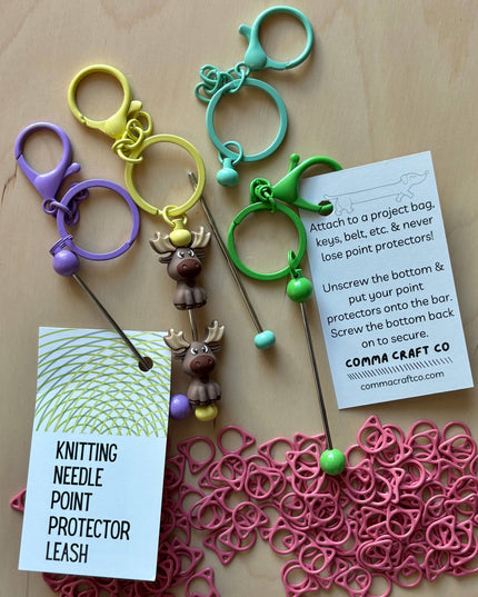 Heart Knitting Keychain - Point Protector Leash - Notions