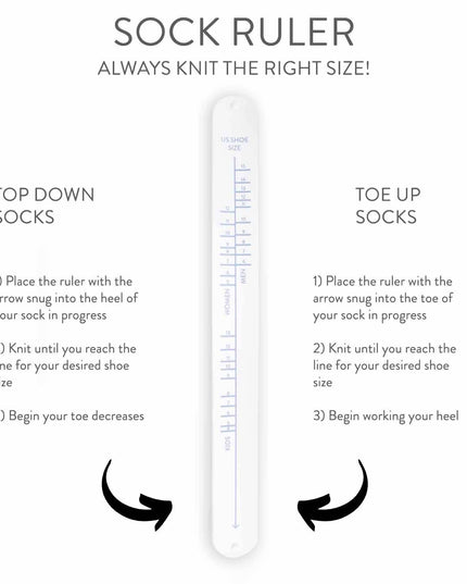 Sock Ruler - Sock Sizing Bracelet Ruler