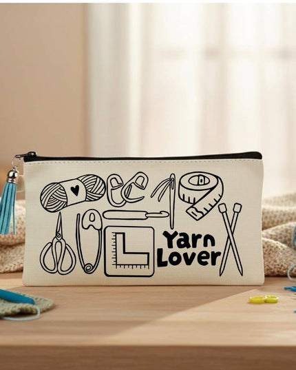 Yarn Lover Doodle Canvas Pouch Bags
