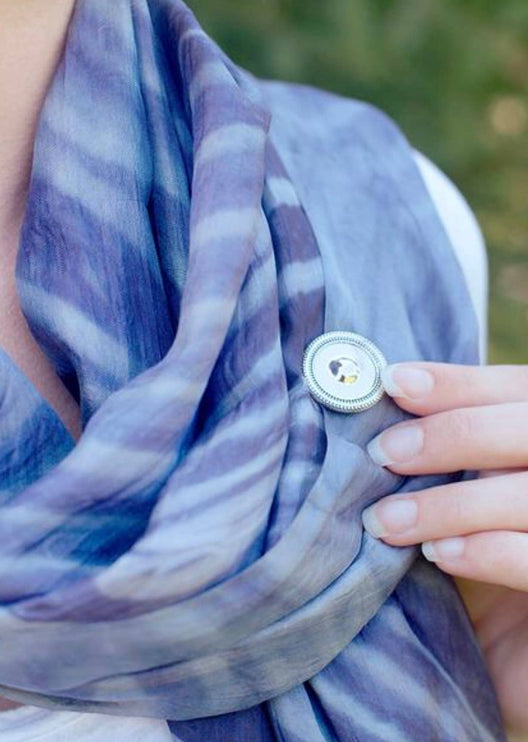Blue Mandala Image Magnet Button Pin Set