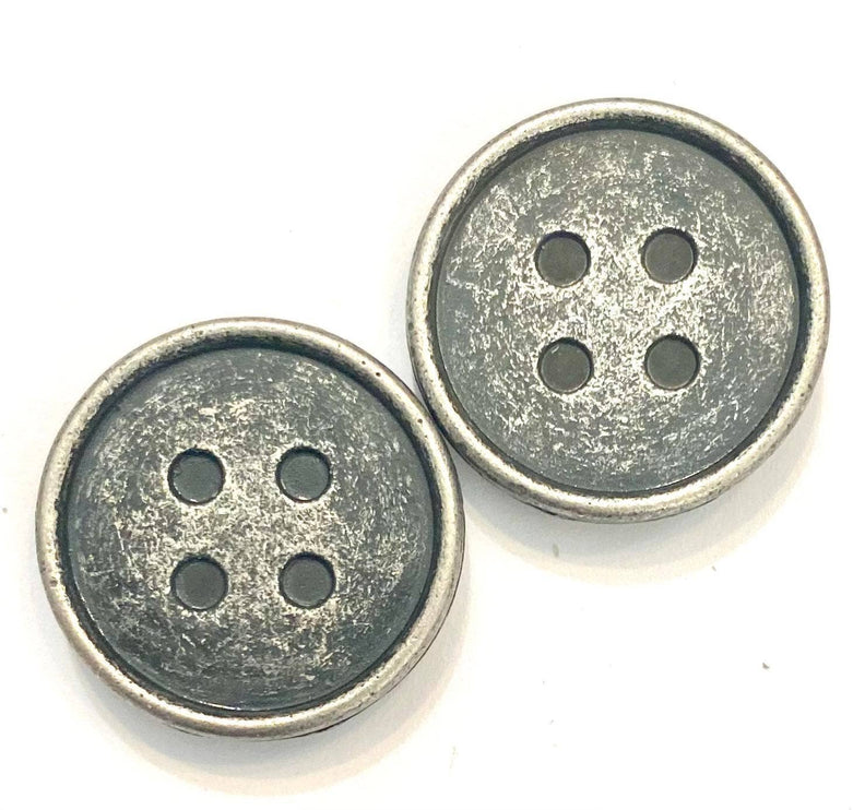 NEW Button Collection Antique Silver
