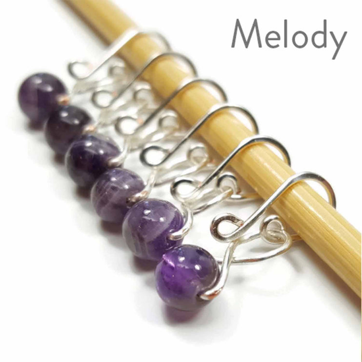 Amethyst Knitting or Crochet Stitch Markers