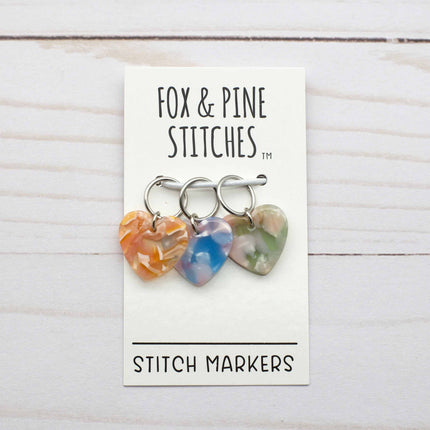 Heart Stained Glass Stitch Markers Knitting Notions
