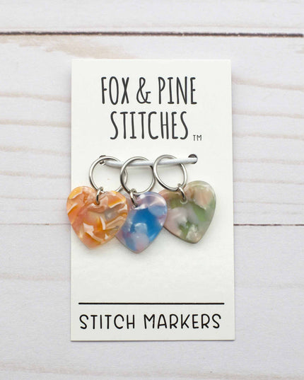 Heart Stained Glass Stitch Markers Knitting Notions