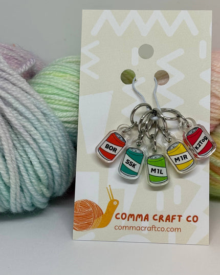 Knitting Stitch Markers - Soda Beer Helpful BOR Trendy Fun