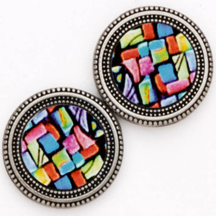 Stained Glass Image Magnet Button Pin Set