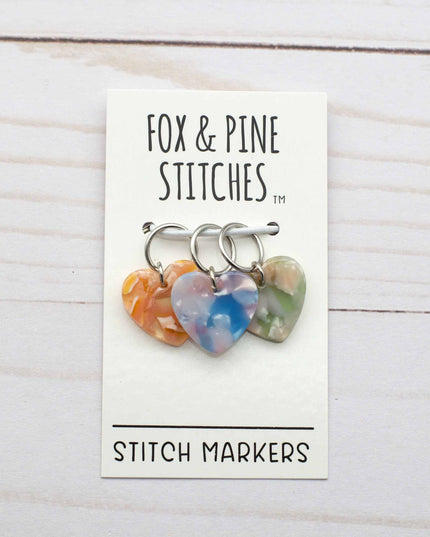 Heart Stained Glass Stitch Markers Knitting Notions