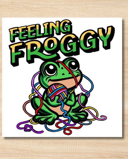 Feeling Froggy Sticker, Yarn Lover
