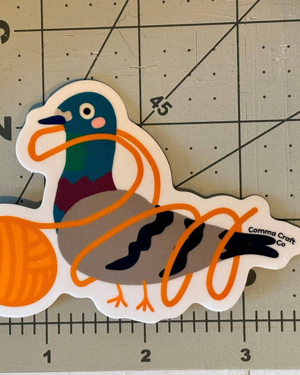Vinyl Laptop Bumper Sticker - Yarn Pigeon