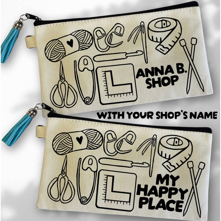 Yarn Lover Doodle Canvas Pouch Bags