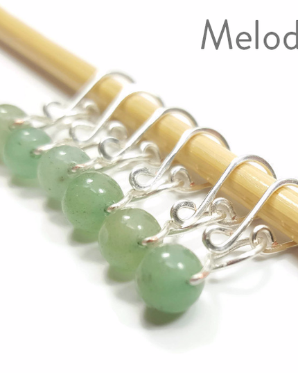 Green Aventurine Knitting or Crochet Stitch Markers