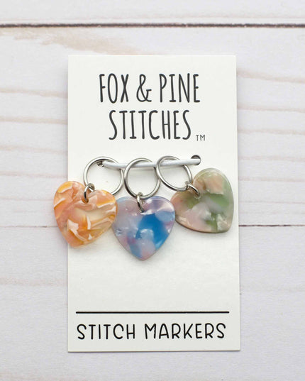 Heart Stained Glass Stitch Markers Knitting Notions