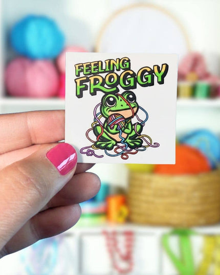 Feeling Froggy Sticker, Yarn Lover