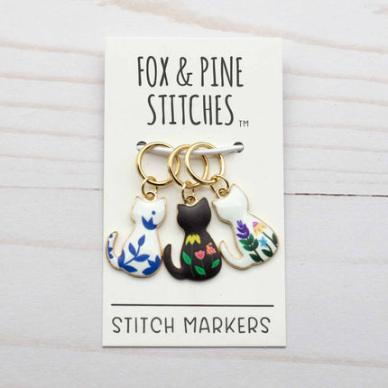 Floral Cat | Stitch Markers Knitting Notions