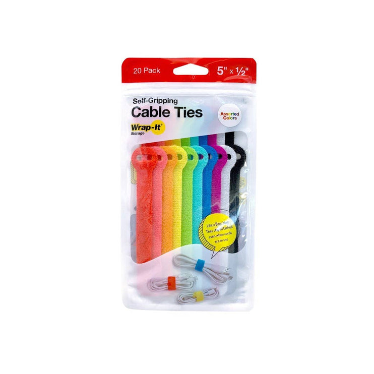 Self-Gripping Cable Ties - 5" (20-Pack)