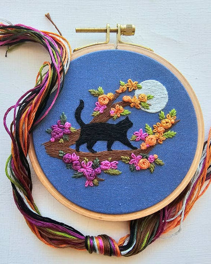 Mini Black Cat and Full Moon