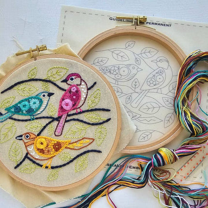 Colorful Birds Embroidery Kit