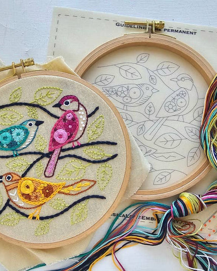 Colorful Birds Embroidery Kit