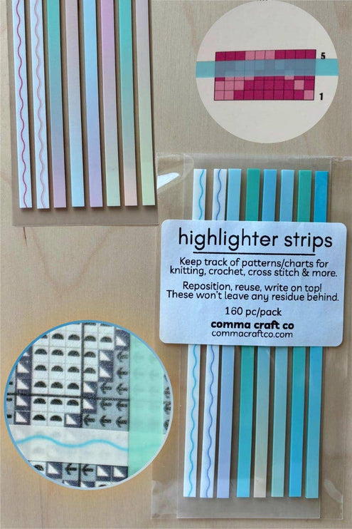 Highlighter Strips - Knitting Crochet Needlepoint Charts